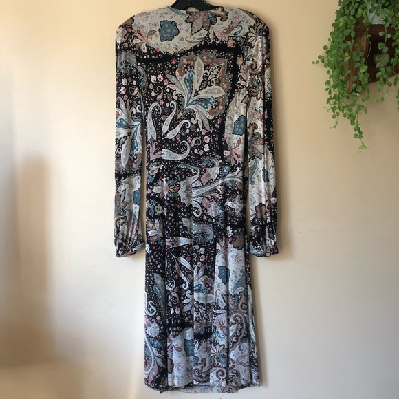 ETRO Milano Paisley Jersey Wrap Dress Size US 10/IT 46 - Picture 2 of 15
